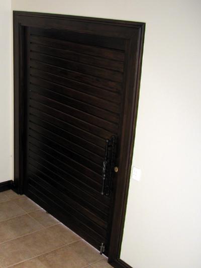 Horizontal Slatted Pivot Door Pre Hung in Frame 1200W X 2032H