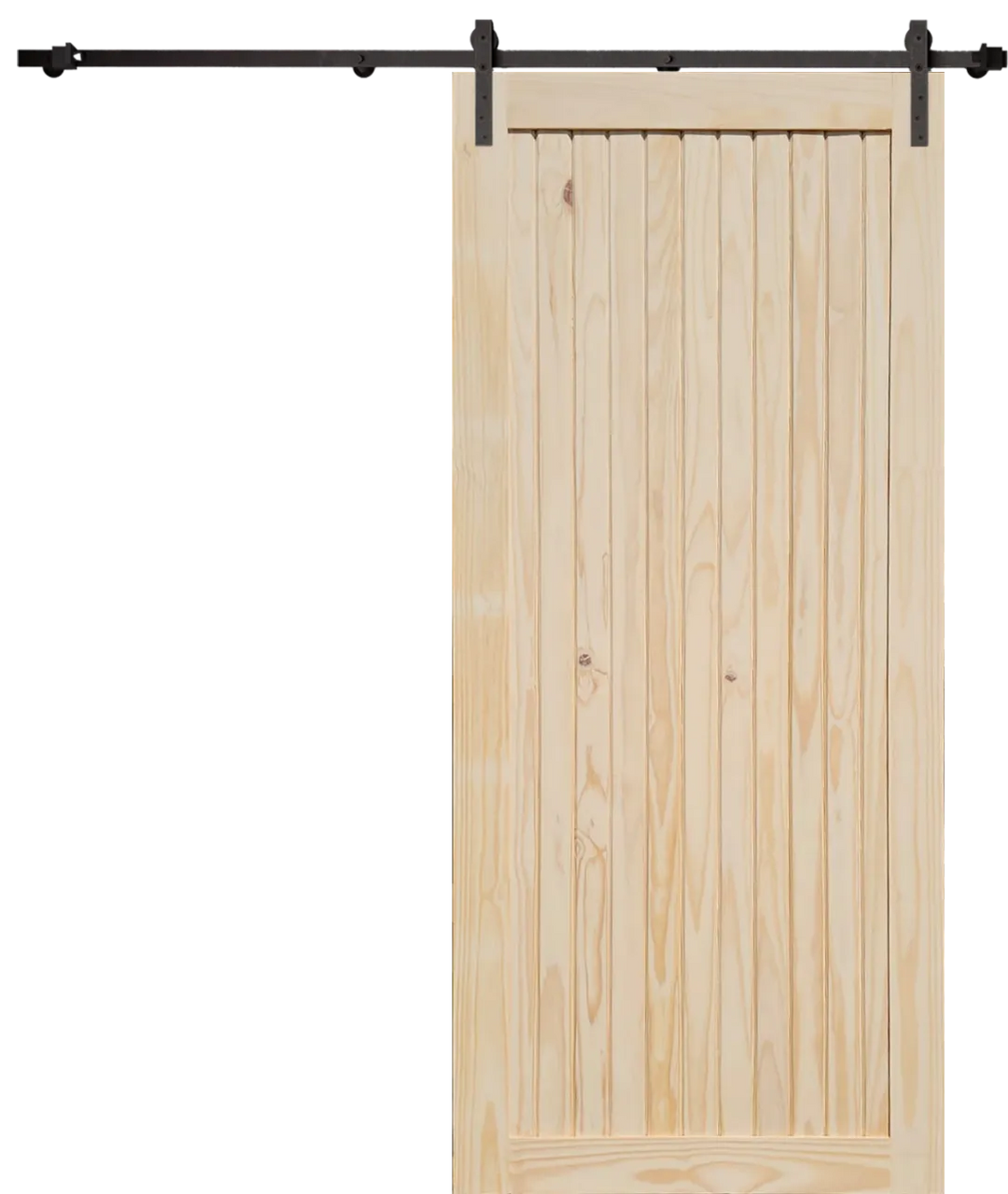 Framed & Ledged Vertically Slatted Pine Barn Door