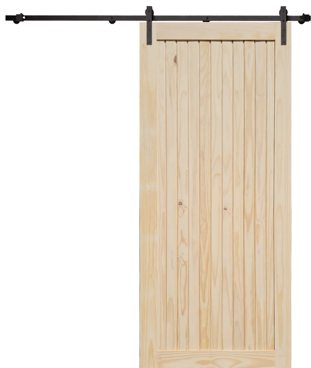 Framed & Ledged Vertically Slatted Pine Barn Door