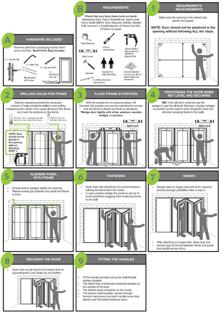 2400 X 2100 3 Panel Folding Door