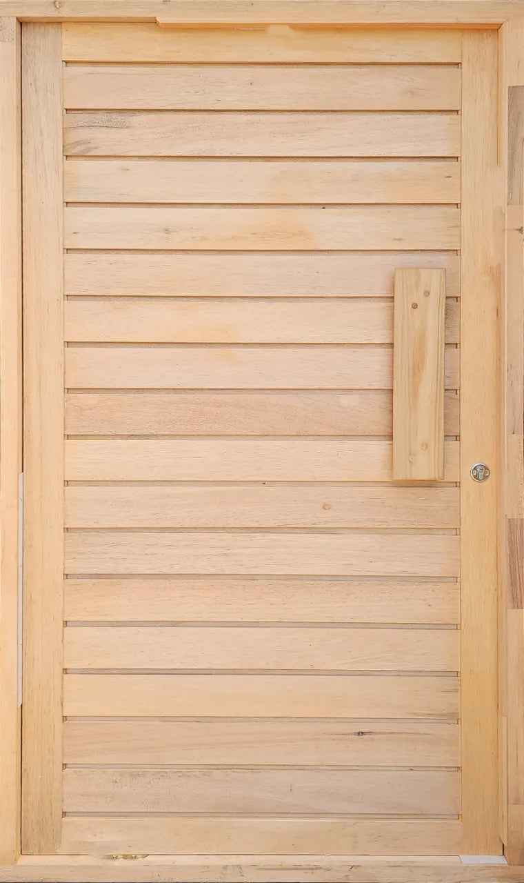 Hardwood Horizontal Slatted Pivot Door Pre-Hung 1200 X 2032