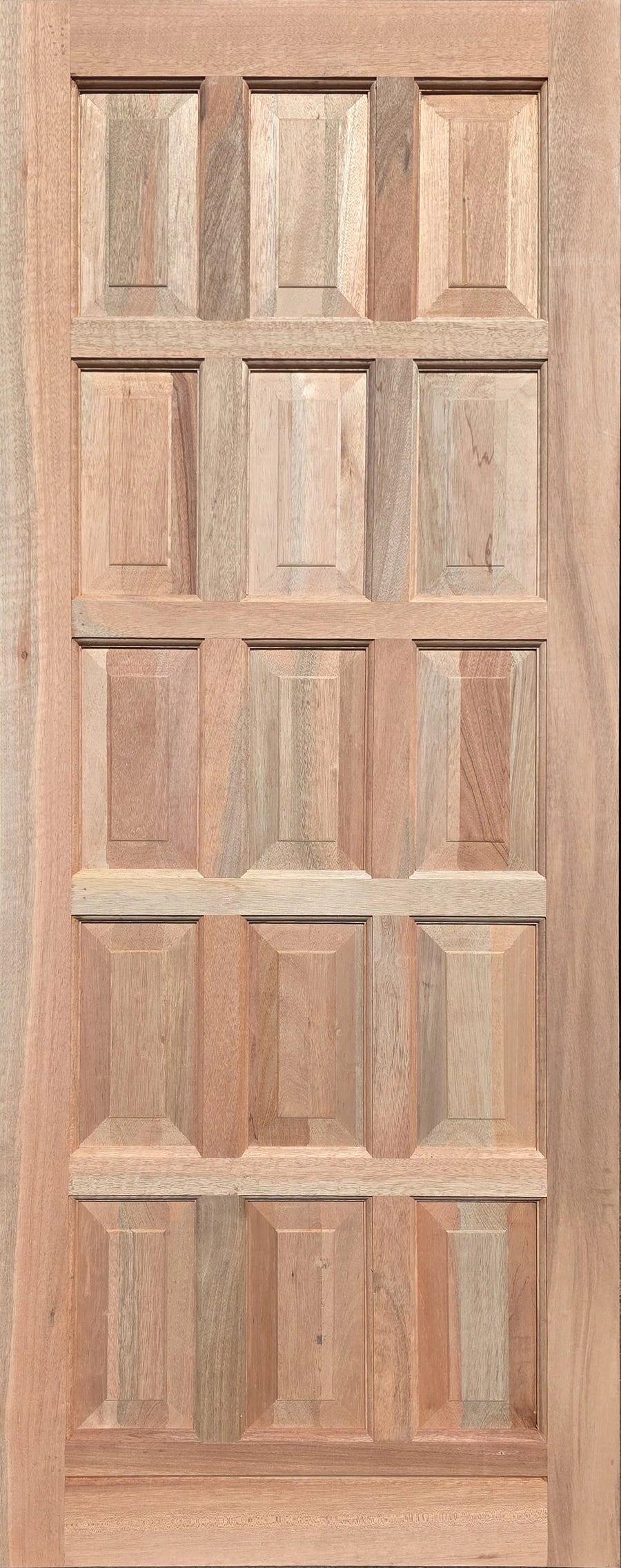 15 Panel Meranti Exterior Wood Door (813 x 2032mm) - Front View