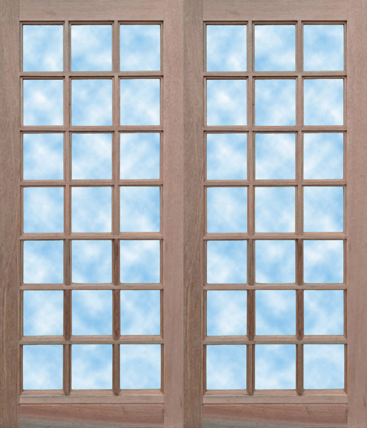 Pair of Strongwood 21 light timber doors