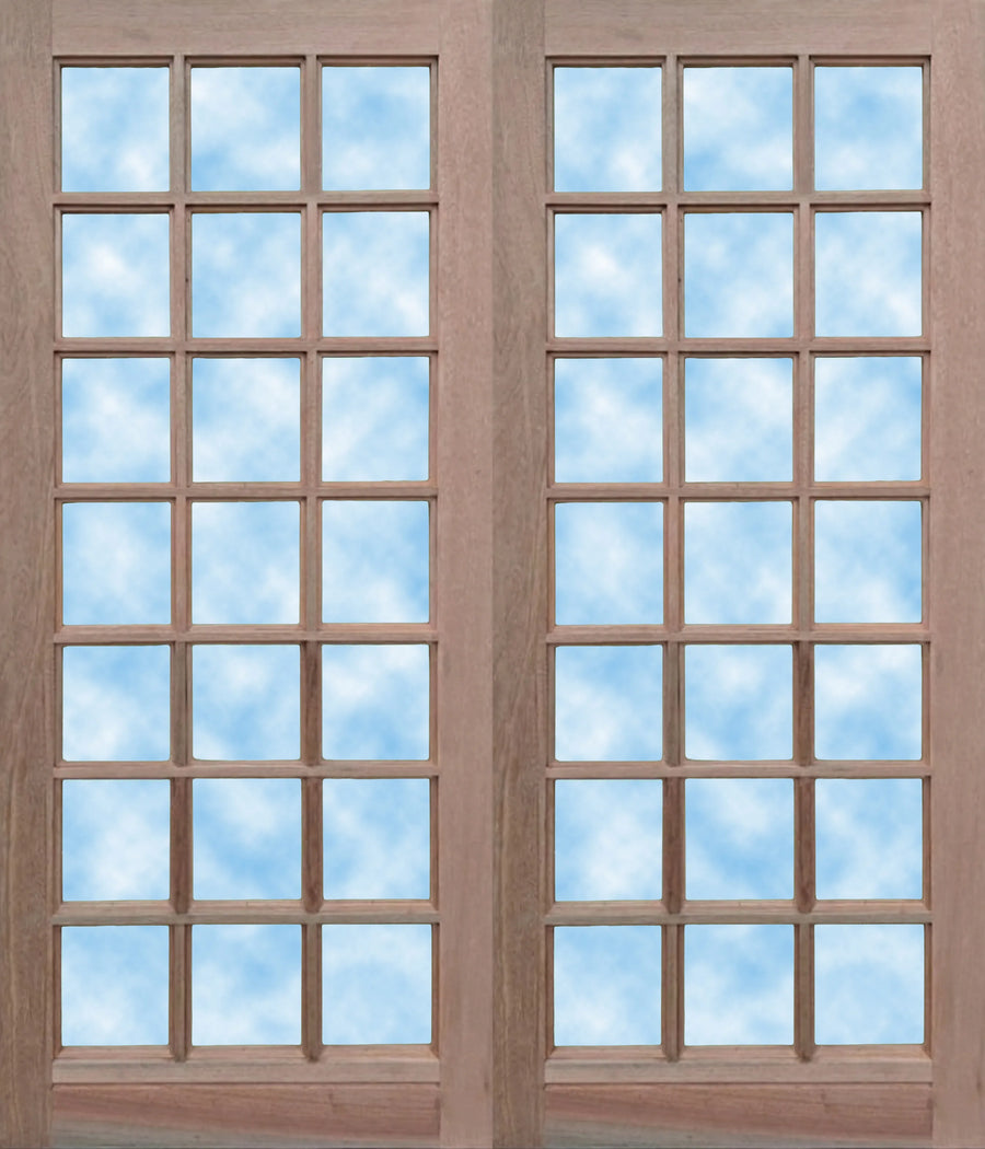 Pair of Strongwood 21 light timber doors