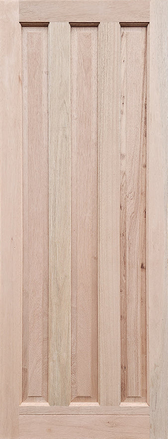 3 Panel Meranti Door with Vertical timber panels. Door Size 813 X 2032mm
