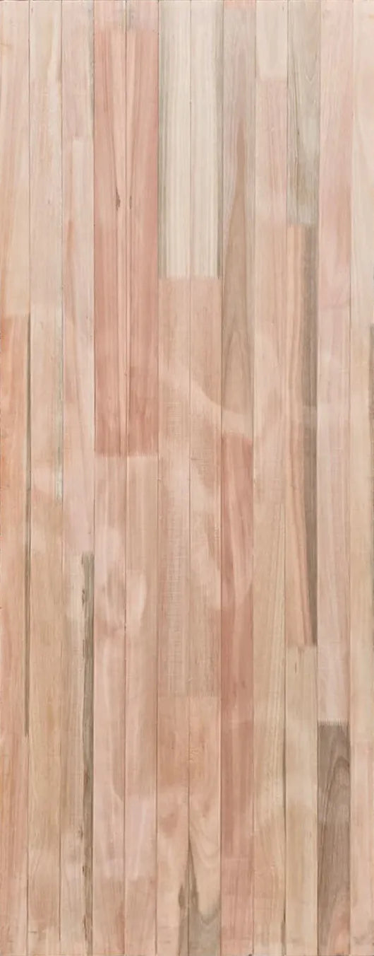 Saligna back-to-back exterior door with vertical timber slats