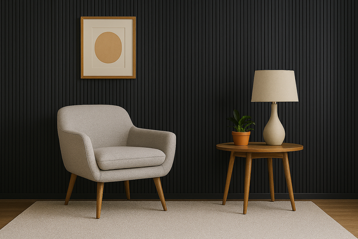 Black Interior Fluted Wall Cladding – Box of 10 Panels