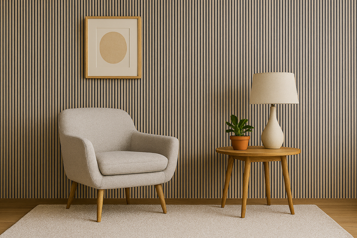 Brown & Black Interior Fluted Wall Cladding - Box of 10 Panels