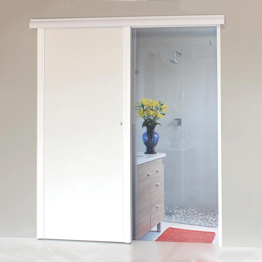 Alpha Sliding Door with white finish on both sides