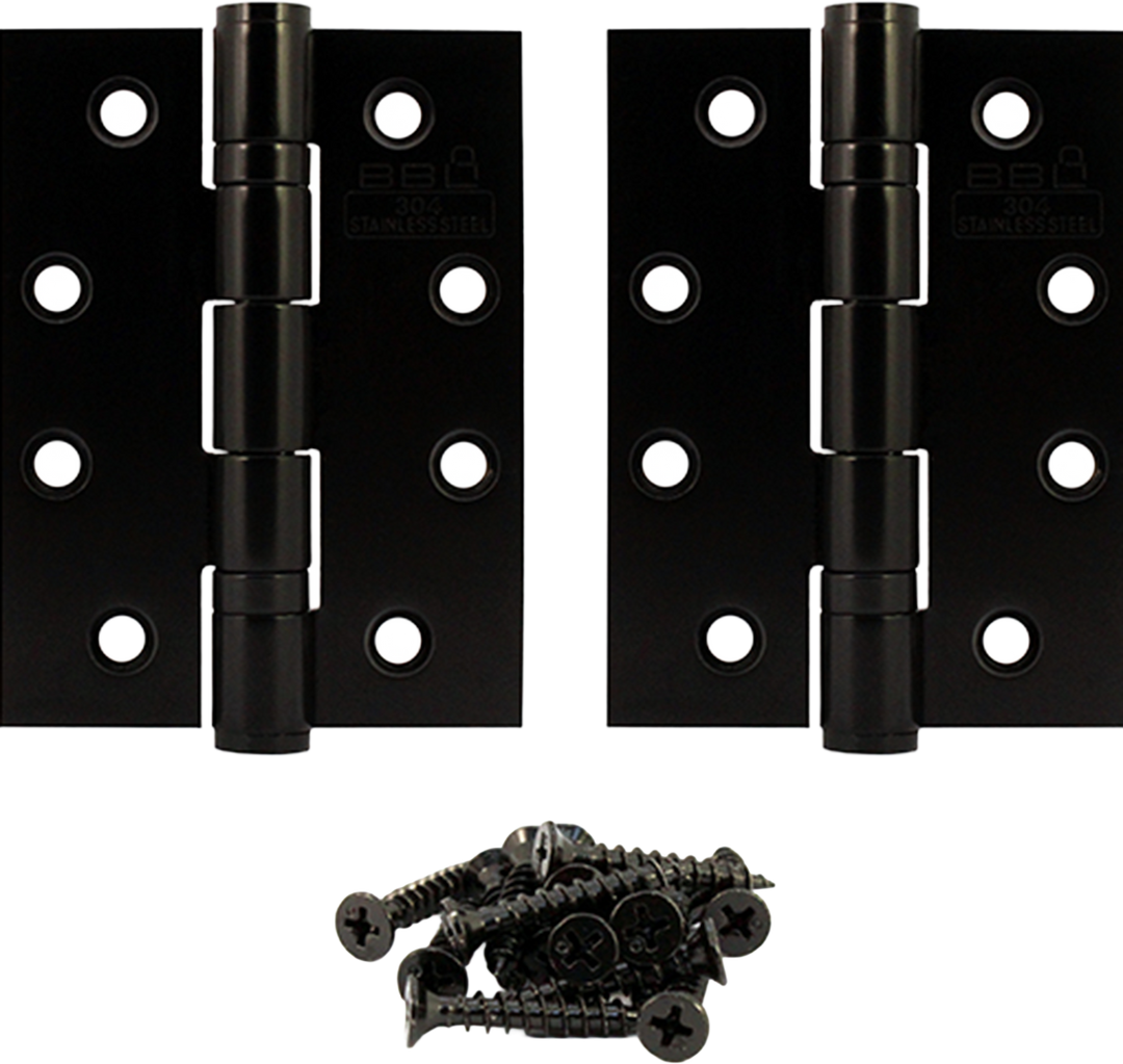 BBL 100mm black 304 stainless steel ball hinge pair for doors, gates and sheds