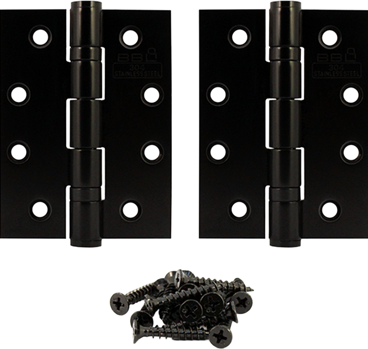 BBL 100mm black 304 stainless steel ball hinge pair for doors, gates and sheds