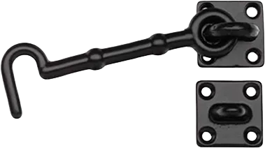 BBL 100mm cabin hook in matte black finish with fixing screws included