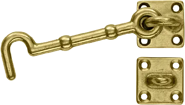 BBL 100mm cabin hook in brass plated finish with fixing screws included