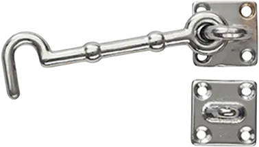 BBL 100mm cabin hook in satin nickel finish with fixing screws included