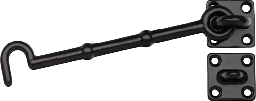 BBL 150mm cabin hook in matte black finish with fixing screws included