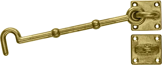BBL 150mm cabin hook in brass plated finish with fixing screws included