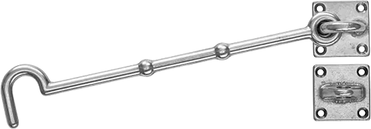 BBL 200mm cabin hook in satin nickel finish with fixing screws included