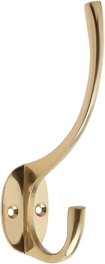 BBL coat and hat hook in brass plated finish with fixing screws included