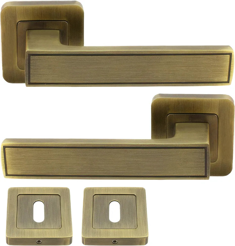BBL Rio Handle on Rose | Aluminium | Matt Antique Brass