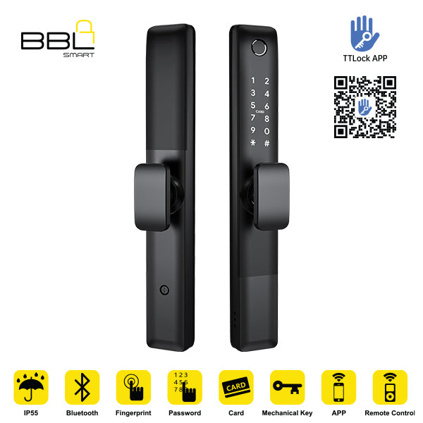 bbl-smart-knob-handle-matt-black → BBL Smart Knob Handle Matt Black for sliding doors – fingerprint, PIN, RFID