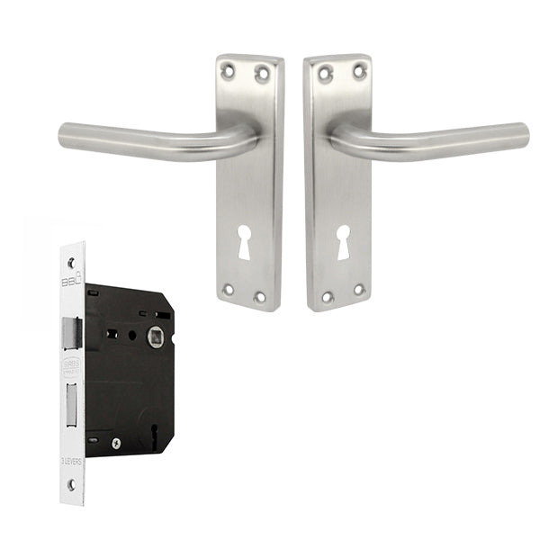 Heron 3 Lever Mortice Lockset - Stainless Steel Finish