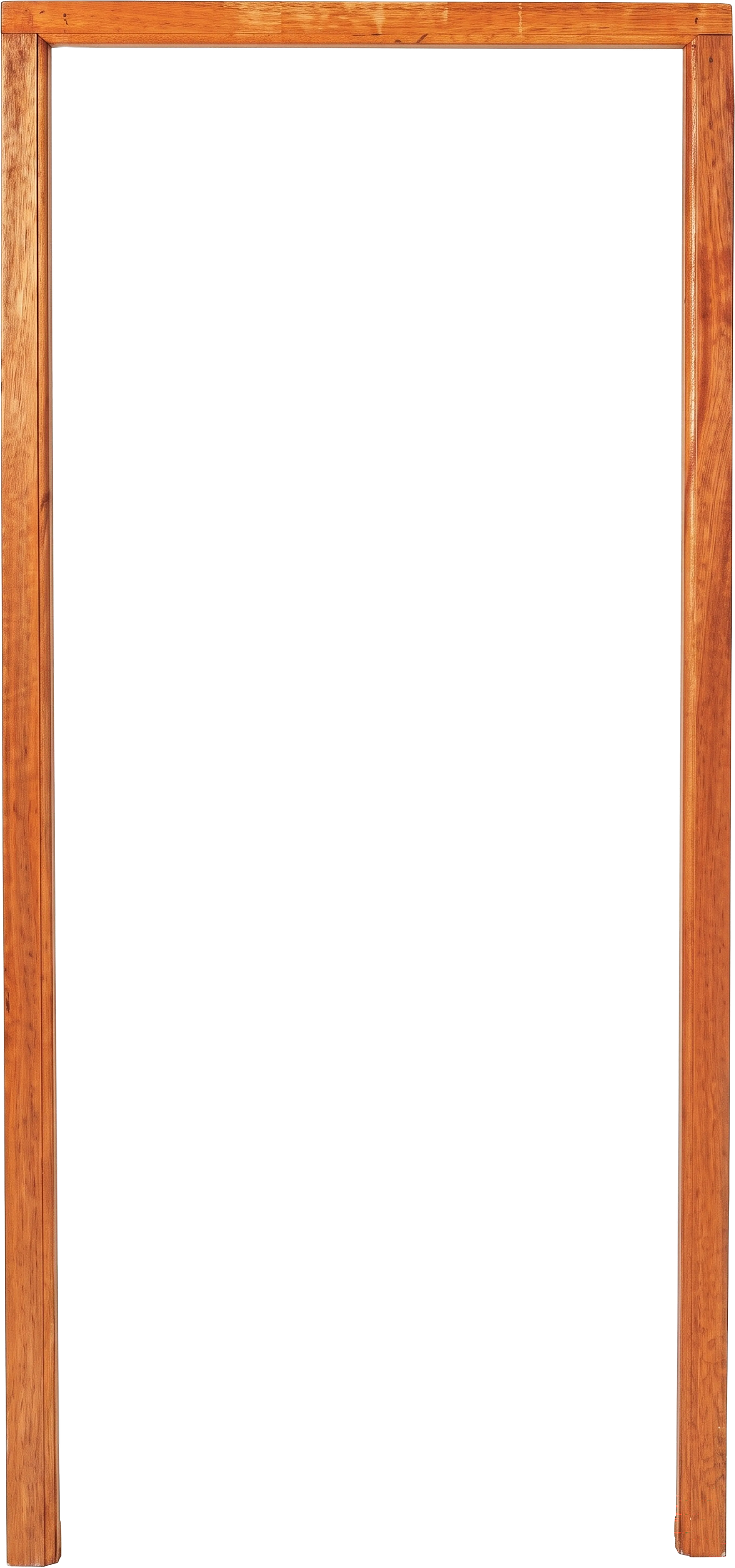 Meranti timber door frame 900 × 2032mm, 56 × 80mm section, natural wood finish, white background