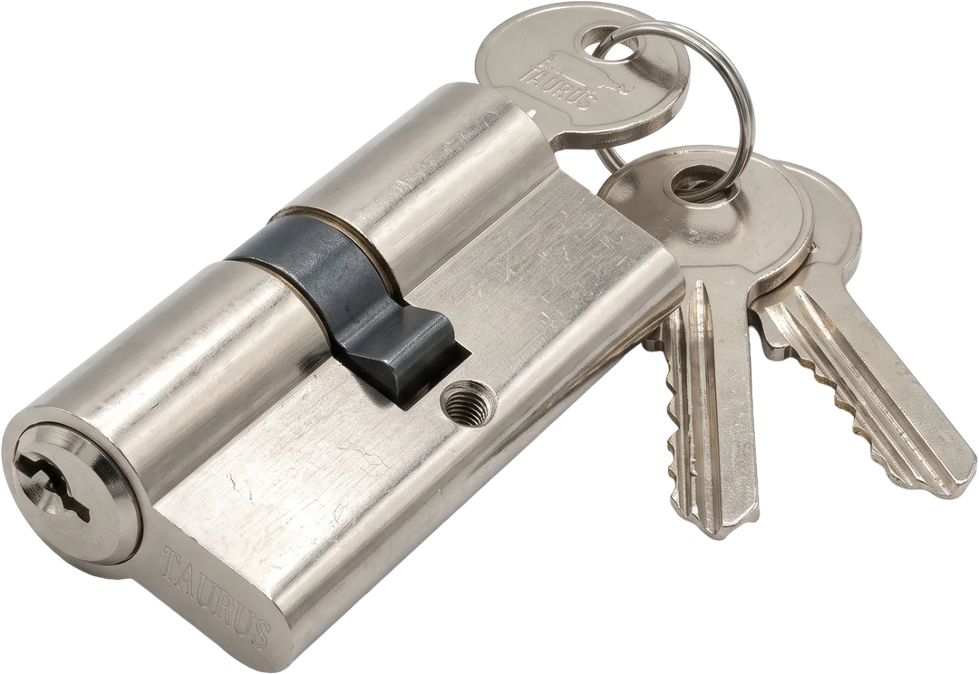 TAURUS 60mm Euro-profile brass double cylinder with three keys