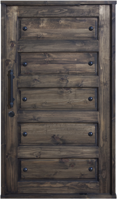 Ebony Studded 5 Panel Pivot Door Pre Hung 1200W X 2032