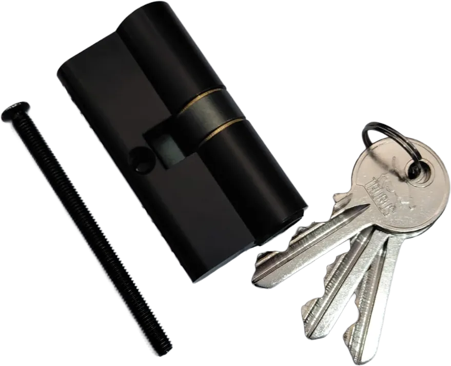 TAURUS black Euro-profile double cylinder 60mm with 3 keys and fixing screw