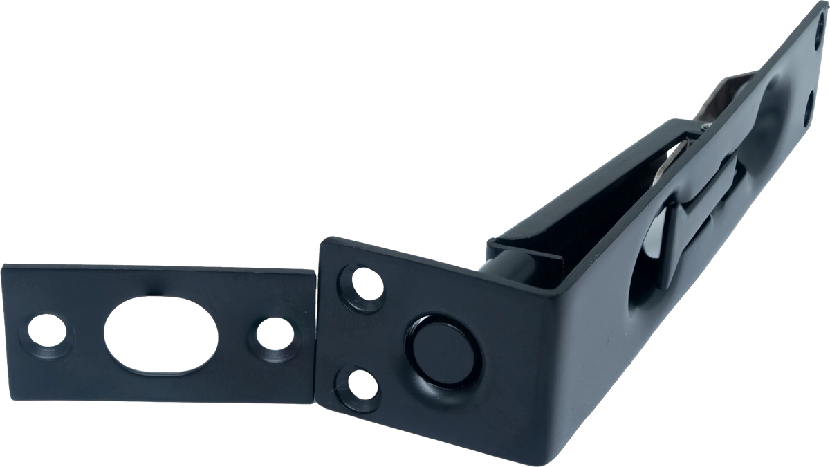 TAURUS 150 × 25mm matt black mortice flush bolt in SS304 stainless steel