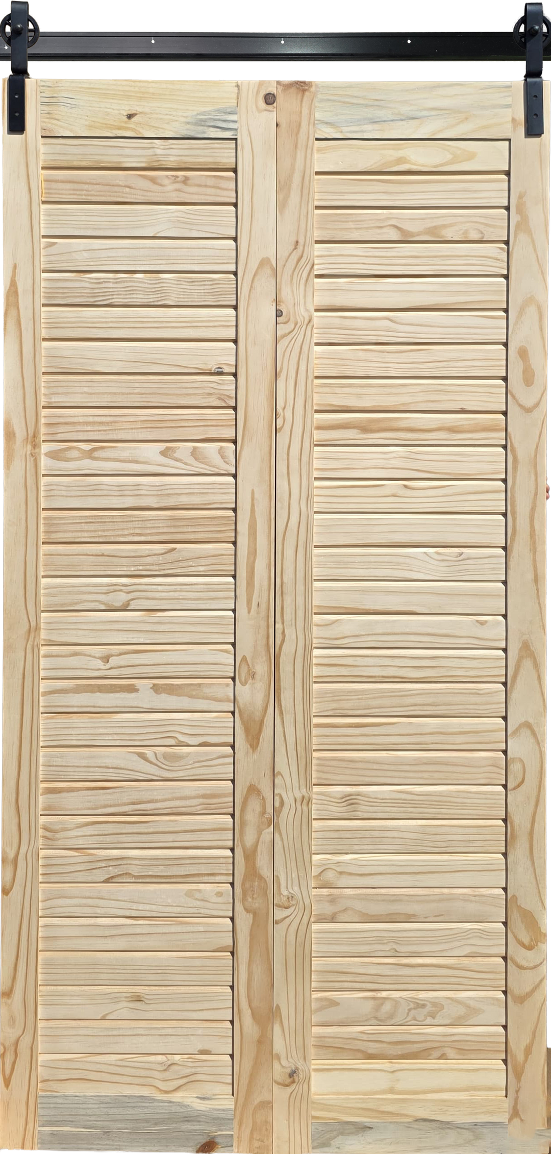 Pine Bifold Barn Door in closed position