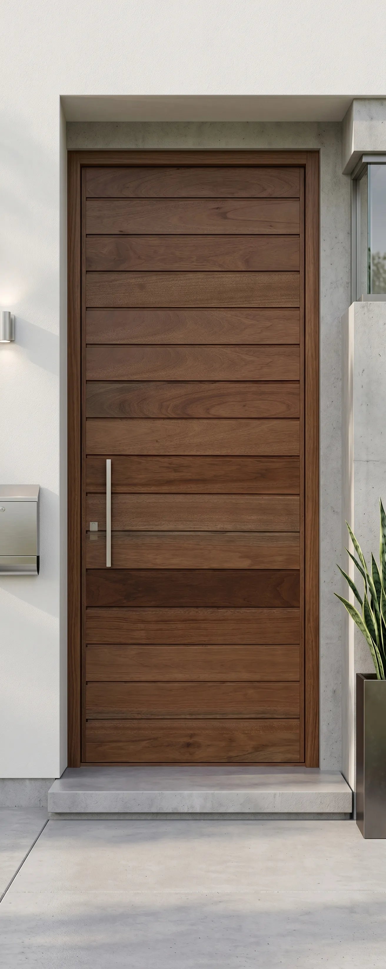 Semi-Solid Meranti Slatted Door 813×2032 | Exterior