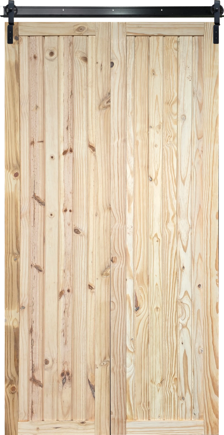 Framed &amp; Ledged Pine Bifold Door