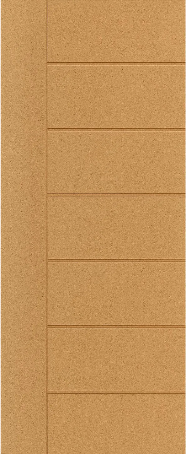 Napoli MDF Deep Grooved door, with 1 vertical groove and 6 horizontal grooves