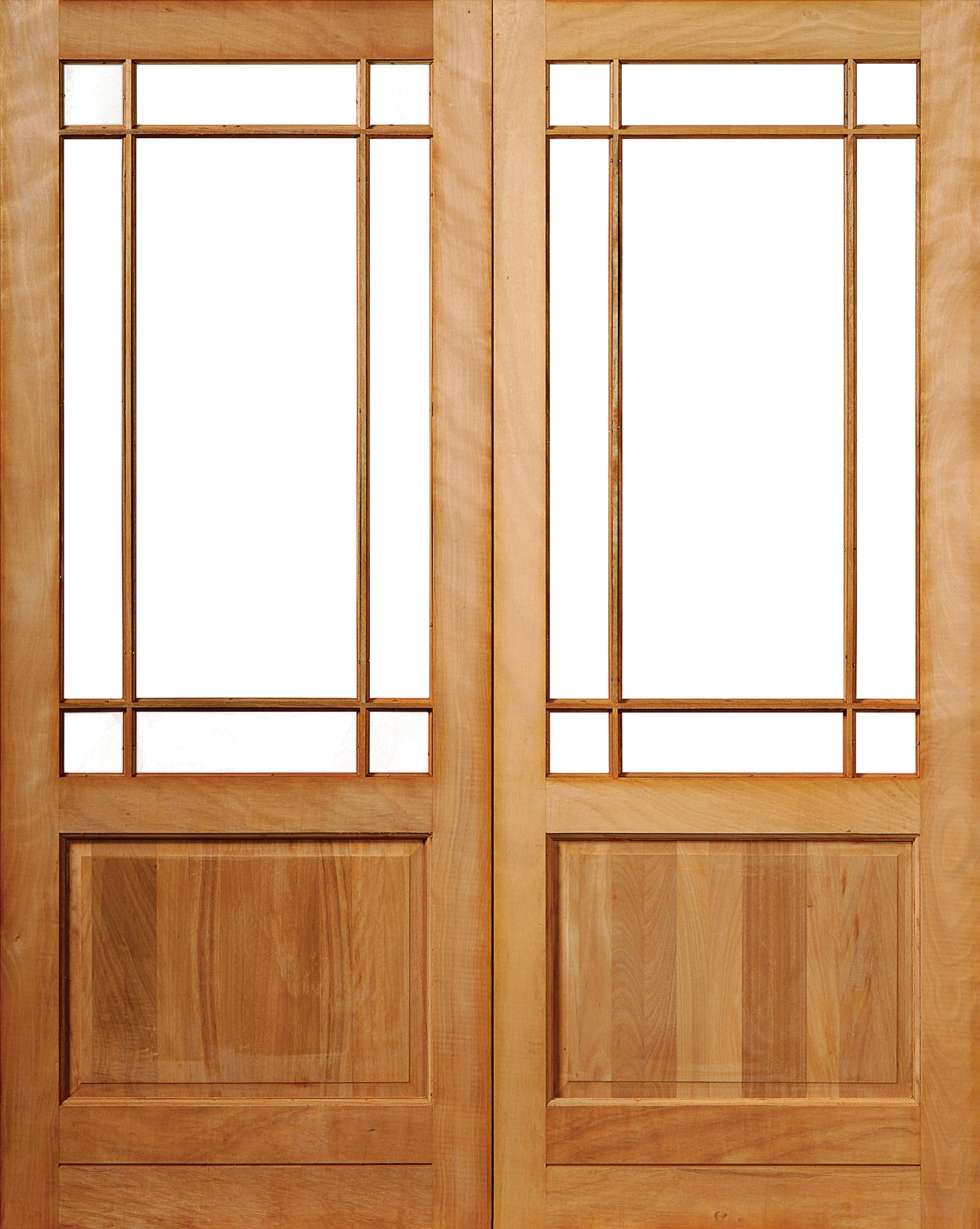 Swartland Happy Doors PD11/1612 double exterior doors with large glass panes and solid bottom panels – Winsters range, pre-dipped in transit stabiliser.