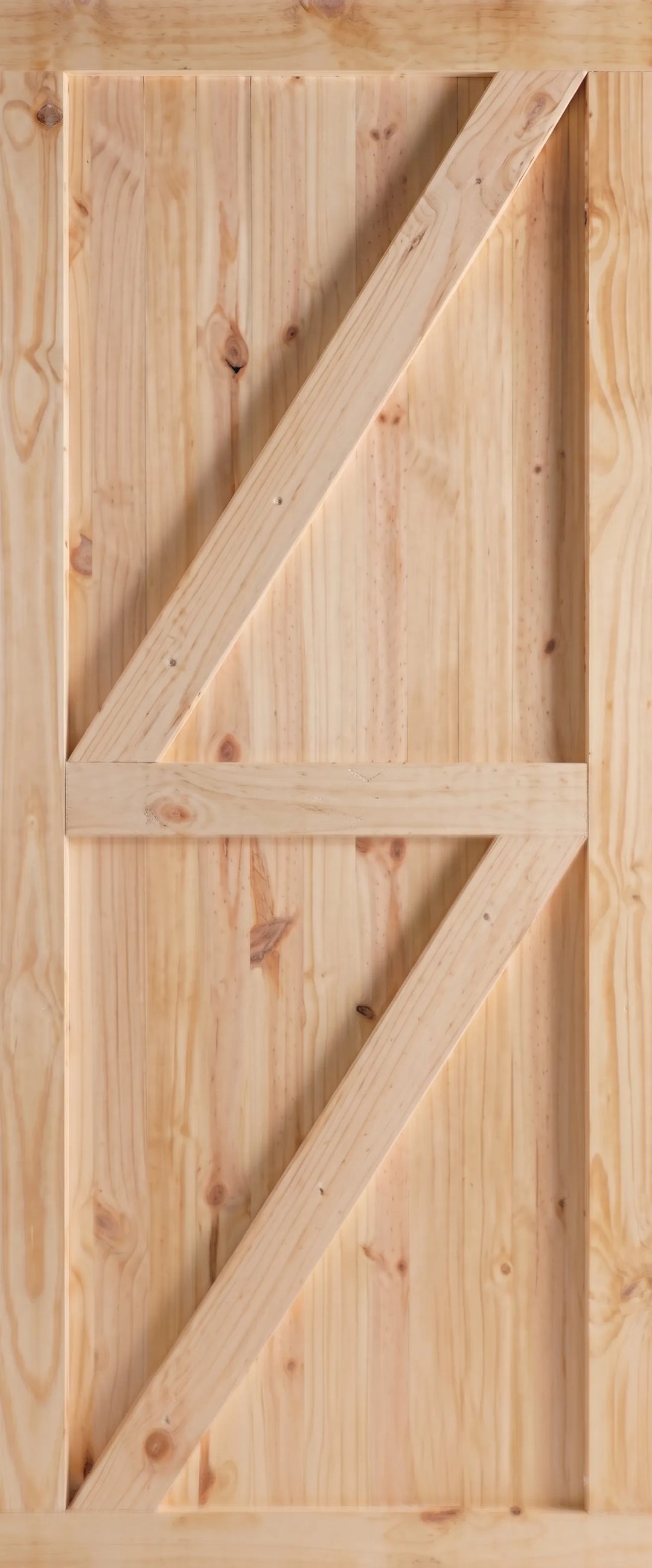 Swartland Kayo Face-Boarded Framed &amp; Ledged Batten Door 813x2032mm – back view showing tongue-and-groove SA Pine boarding