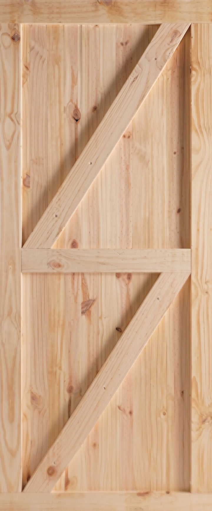 Swartland Kayo Face-Boarded Framed &amp; Ledged Batten Door 813x2032mm – back view showing tongue-and-groove SA Pine boarding