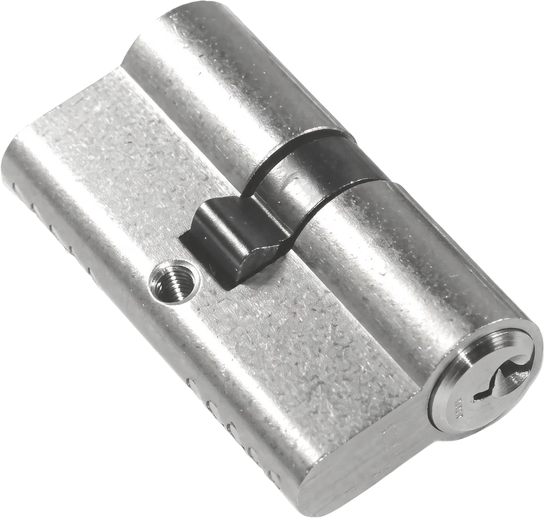 QS1103 Metallic cylindrical lock on a white background