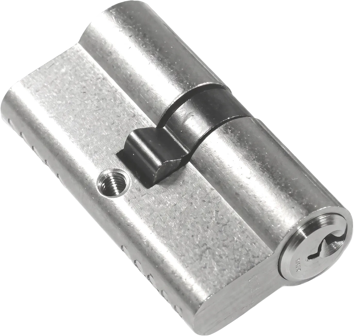 QS1103 Metallic cylindrical lock on a white background