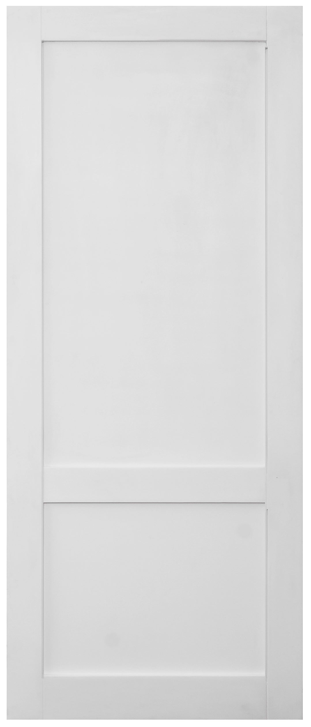Elegant white primed pine 2 panel shaker interior door (813x2032mm)