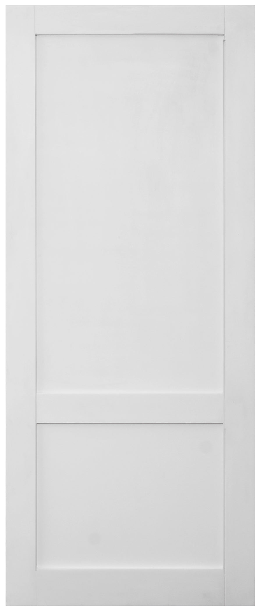 Elegant white primed pine 2 panel shaker interior door (813x2032mm)