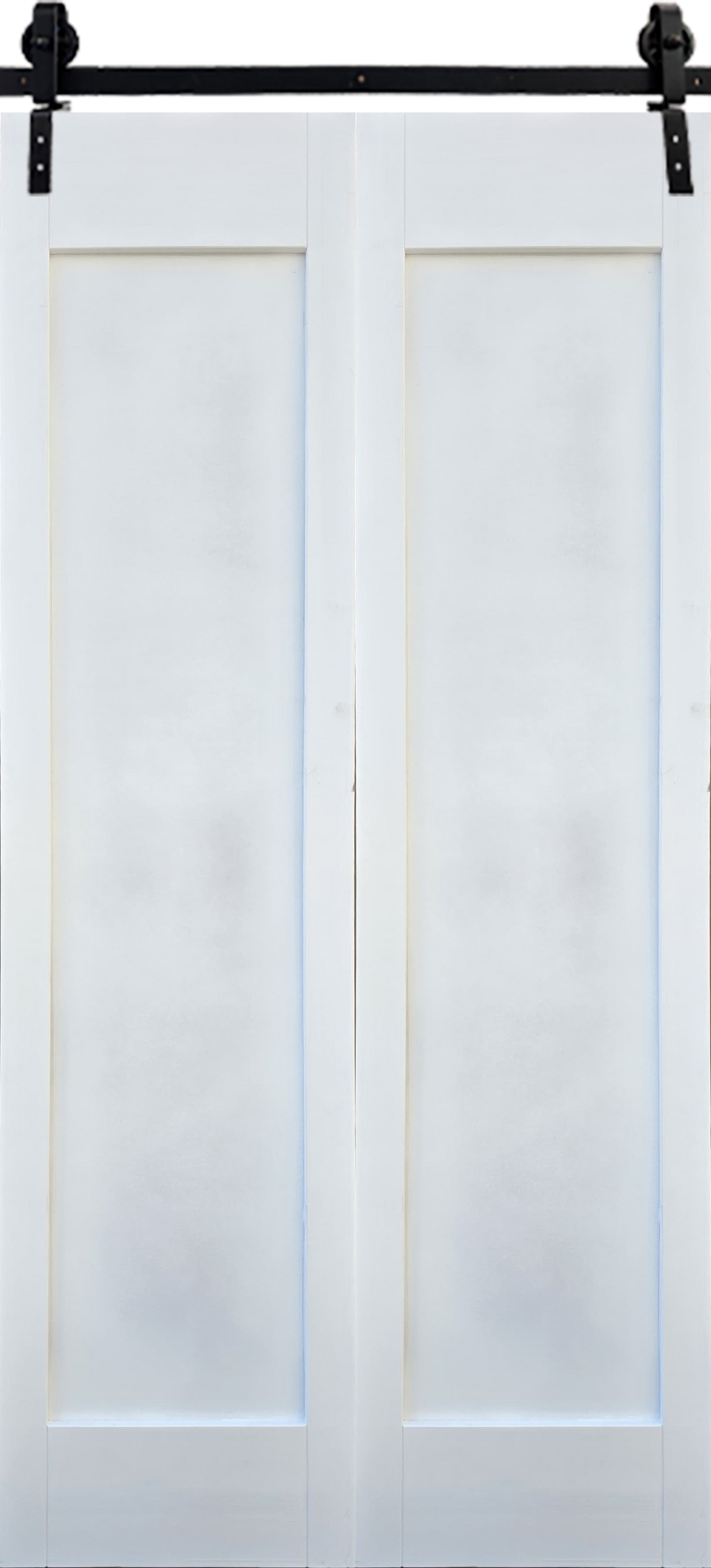 White primed Shaker Bifold Door, 1000mm wide, with a modern one-panel design, ready to paint
