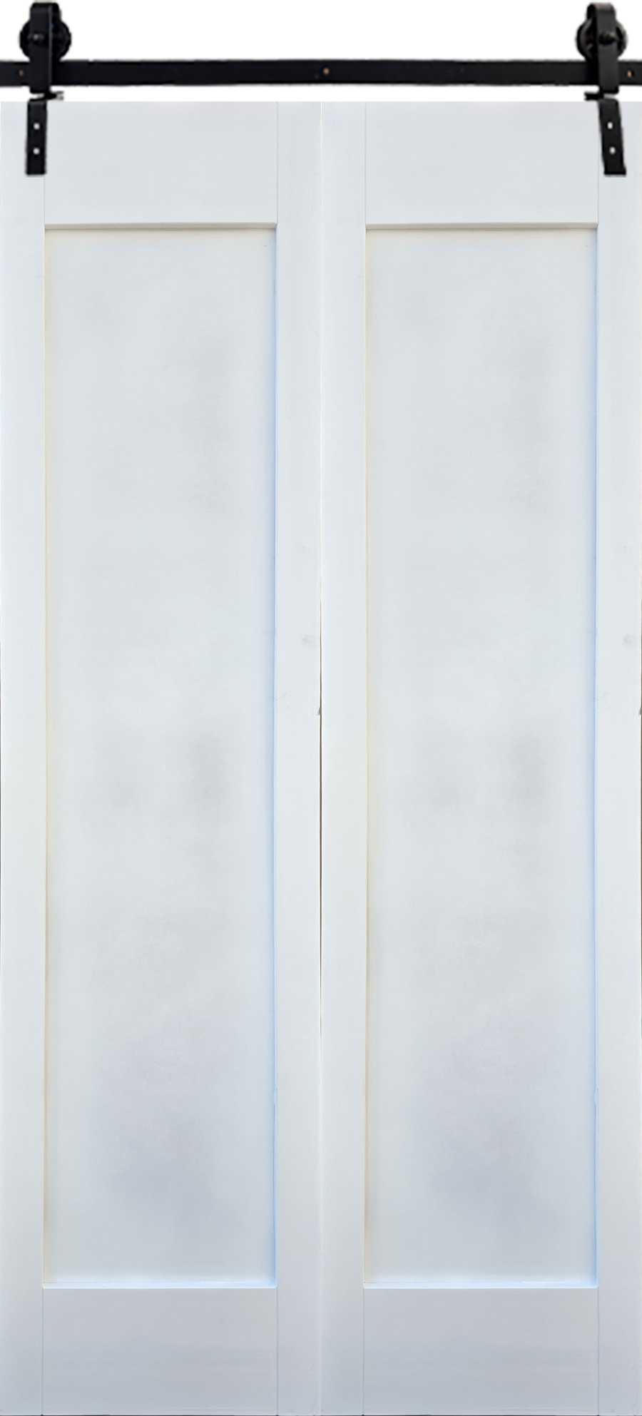 White primed Shaker Bifold Door, 1000mm wide, with a modern one-panel design, ready to paint