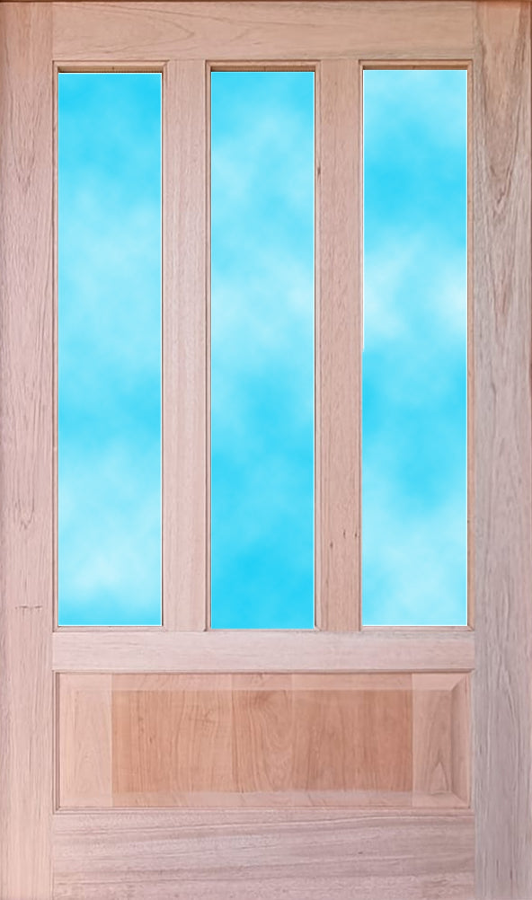 Vertical Slatted Glass Pivot Door 1200 X 2032