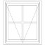 NE1 Small Pane | Single Top Opener Meranti Timber Window Technical Drawing