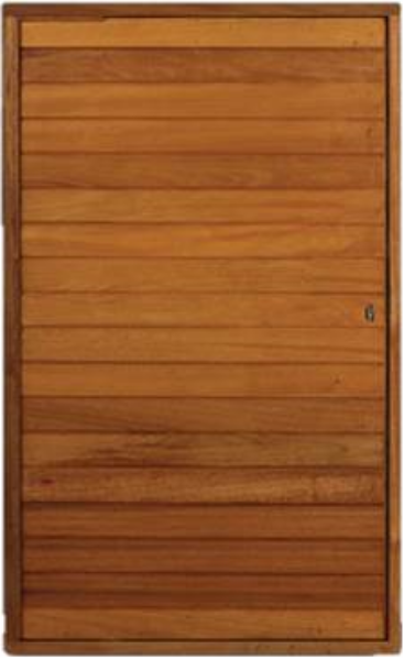 Picture of Semi Solid Horizontal Slatted Pivot Door Pre-Hung in Frame 1200 X 2032
