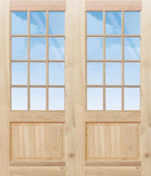Picture of Pair of Small Pane top solid bottom doors 1613 x 2032