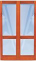 Picture of Pair 1210 Full Pane French Doors with Safety Rail