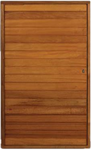 Picture of Semi Solid Horizontal Slatted Pivot Door Pre-Hung in Frame 1500 X 2032