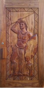 Picture of Zulu Warrior Carved Pivot